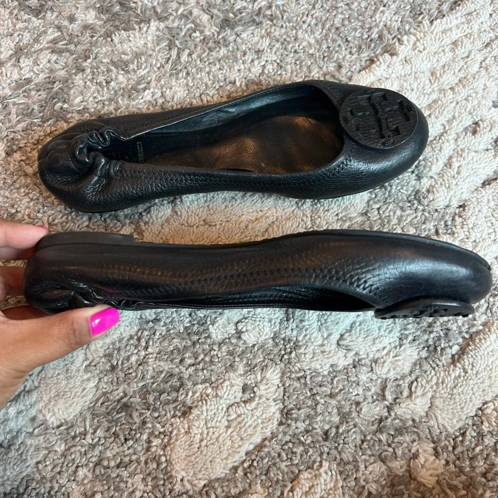 Tory Burch black leather Reva ballet flats - Picture 5 of 14